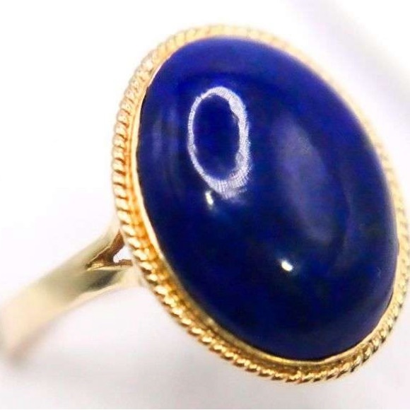 14K Yellow Gold Lapis Lazuli Ring (sz. 6) — mint condition ✨ - Picture 2 of 7